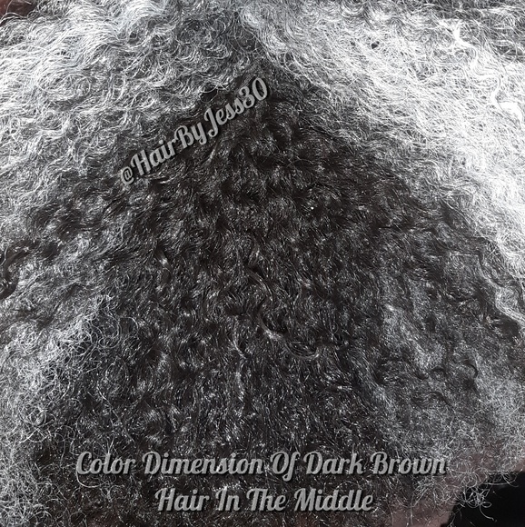 SOLD! Silver Gray & Dark Brown Synthetic Lace Wig - Picture 4 of 4